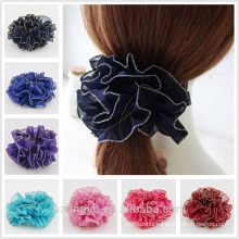 wholesale custom chiffon elastic girls flower hair accessories scrunchie
